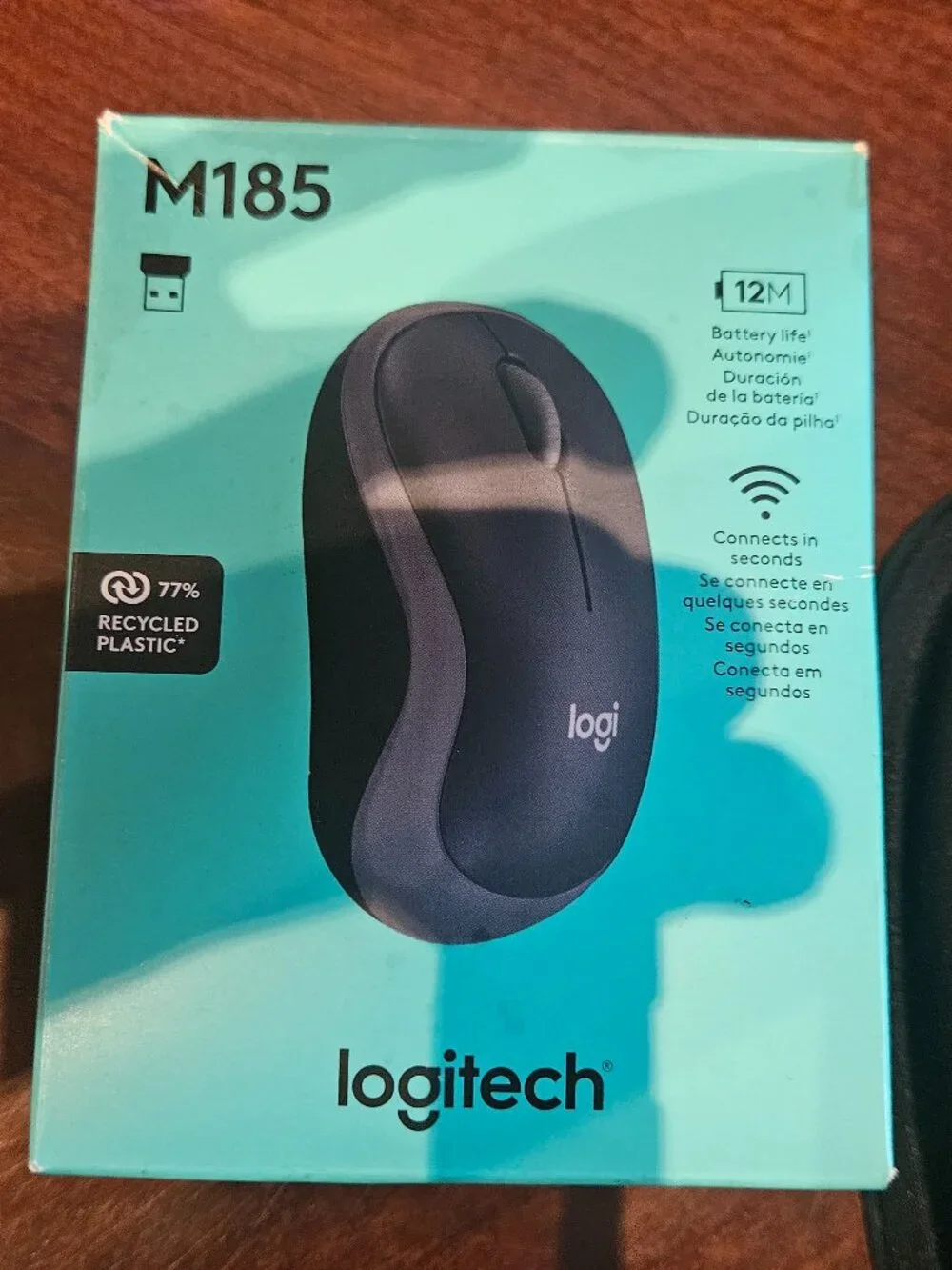 Logitech M185 Compact Ambidextrous 2.4 GHz Wireless Mouse - Swift Grey